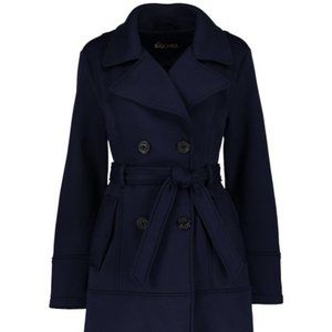Big Chill Navy Fleece Trench Coat (S) NWT